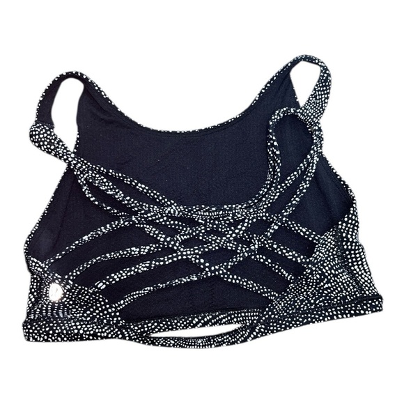Lululemon/ peloton Women's Black and White Strappy Sports Bra size 6 - Picture 4 of 7